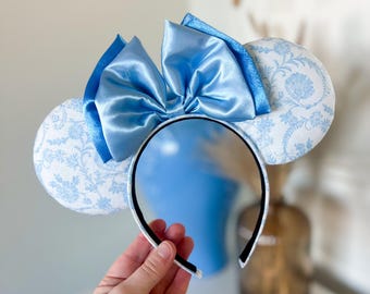 Blue Floral Princess Mouse Ears!