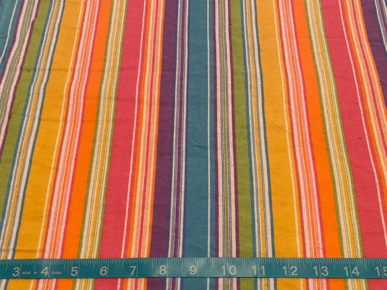 100/% Cotton rainbow flannel fabric 40.5\u201d wide