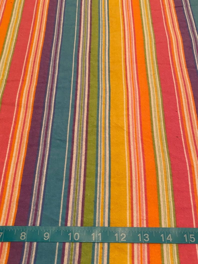 100/% Cotton rainbow flannel fabric 40.5\u201d wide