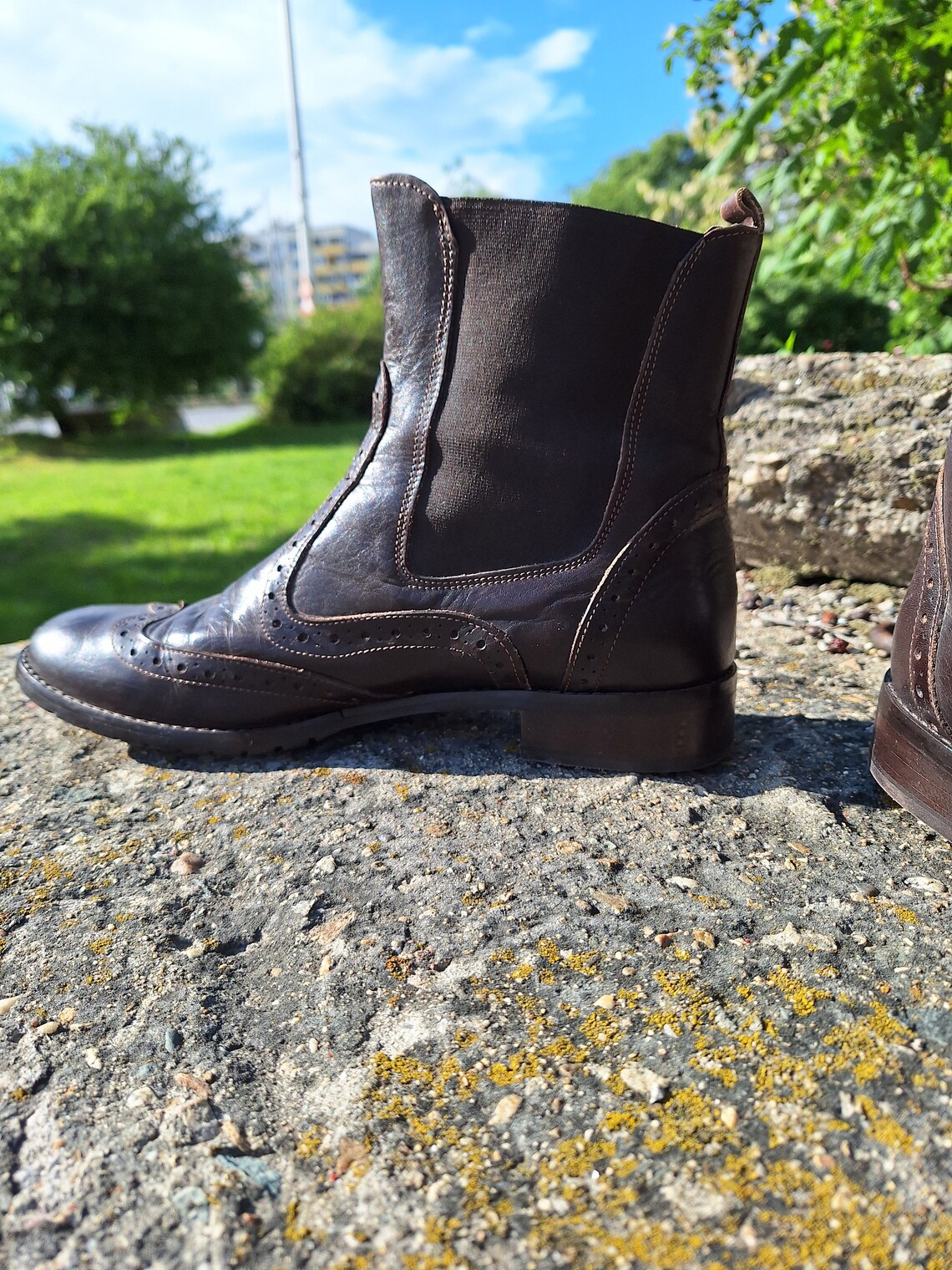 wingtip ankle boots