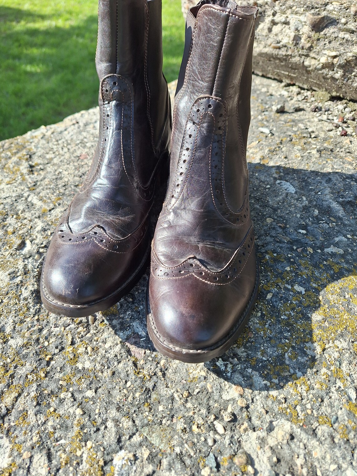 wingtip ankle boots