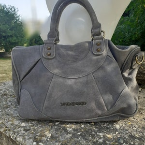 Grey Suede Top Hande Bag, Huge Capacity Handbag