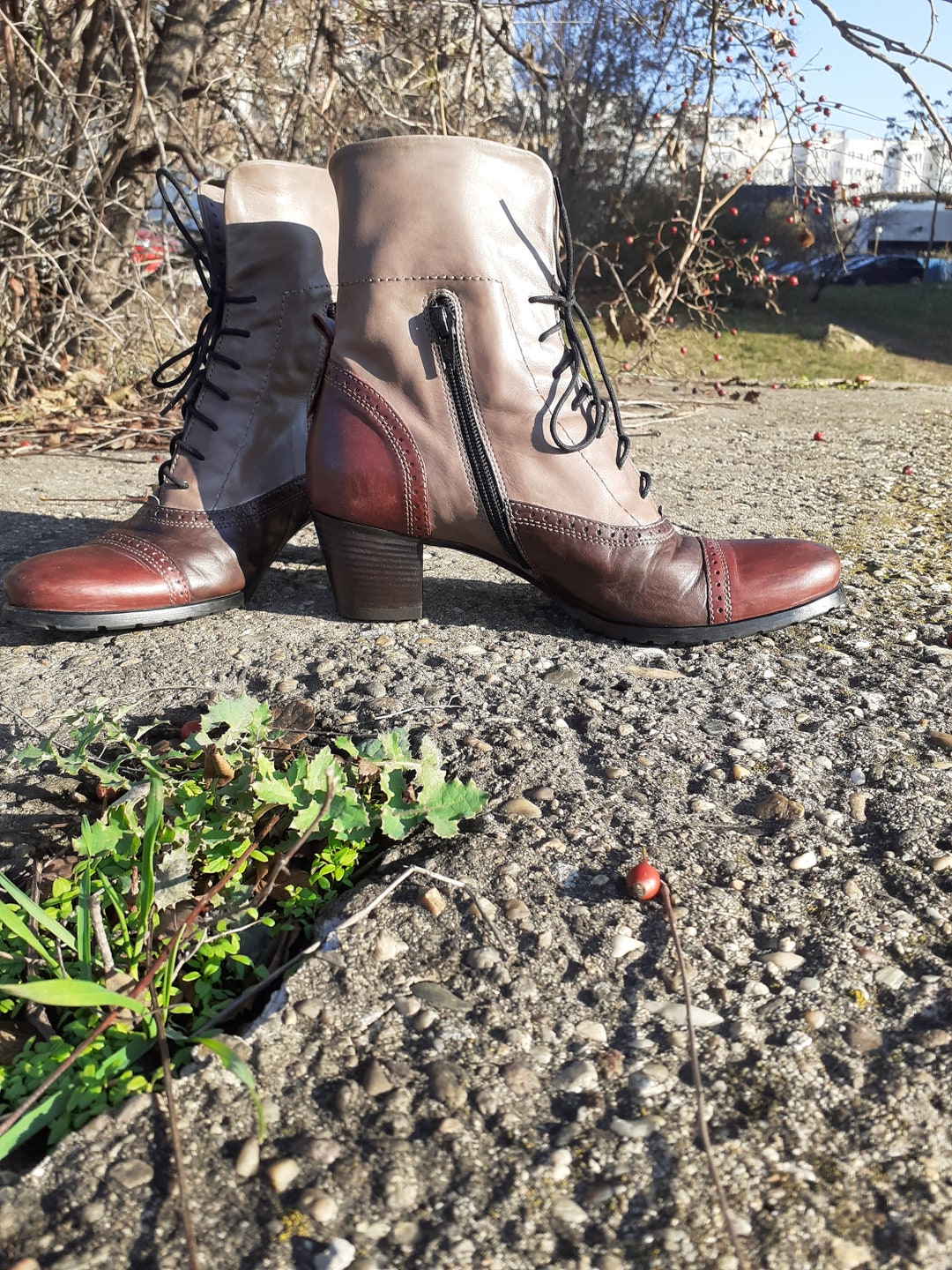 wingtip ankle boots