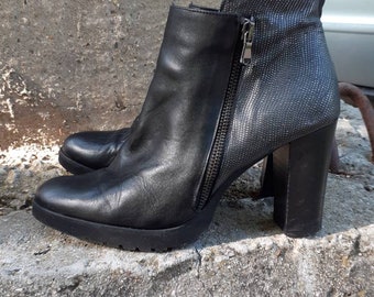 High Heels Ankle boots, Night  Club boots, 90s party boots, Stage Shoes, 40eu
