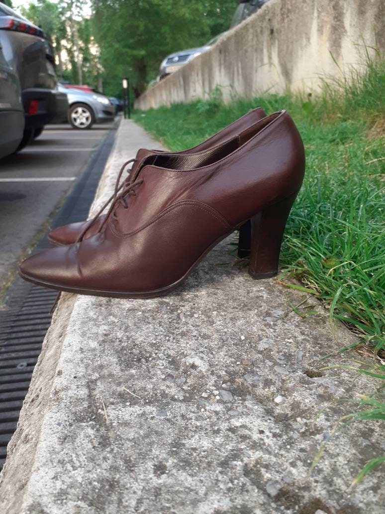 lace up brogue heels