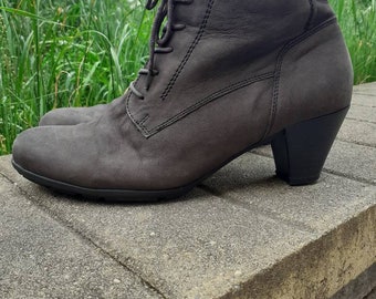 Vintage Ankle Boots White Leather Lace up Booties Women s Size 8.5 Etsy