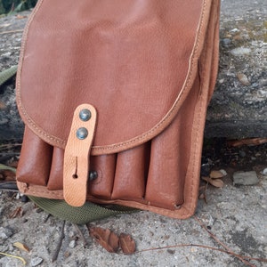 Tan Leather Crossbody Tool Bag