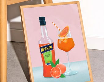 Aperol Spritz Kitchen Print: Cocktail Wall Art (Digital Download)