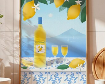 Limoncello Kitchen Print: Italian Lemon Art (Digital Download)