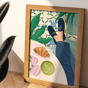 Emily en París, arte de pared para imprimir, cartel de viaje, ilustración de decoración de pared, arte de descarga digital