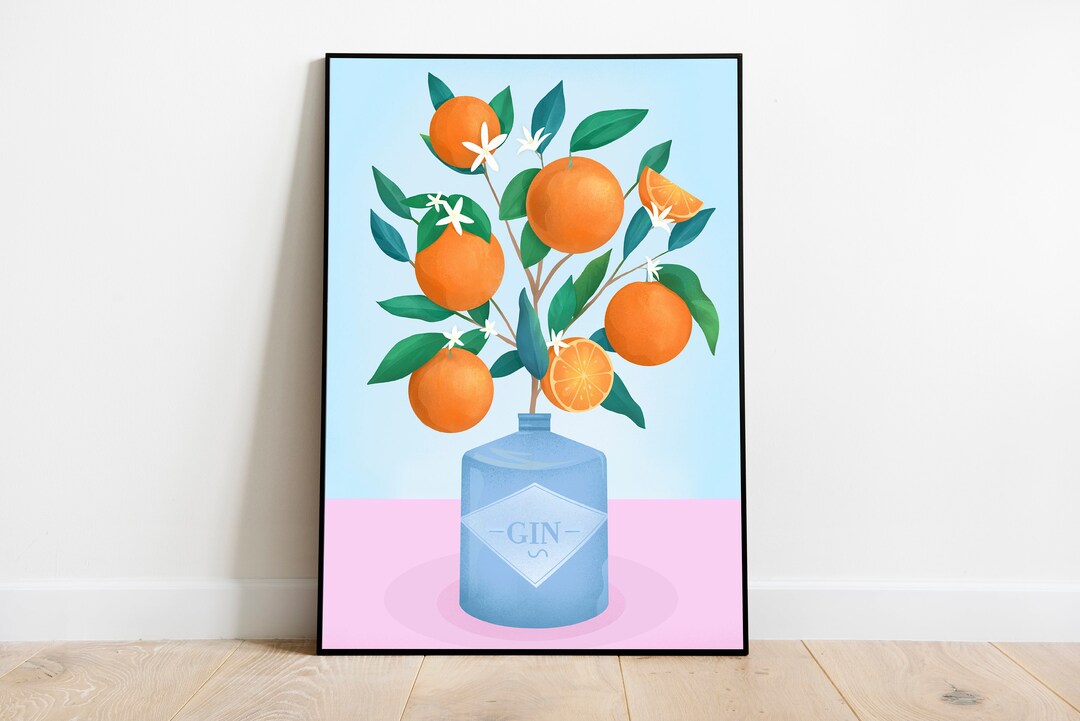 PRINTABLE Oranges Wall Art Print Botanical Kitchen Decor Etsy