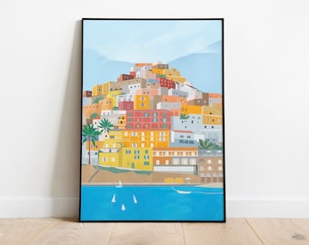 Positano Print: Colorful Amalfi Coast, Italy (Digital Download)