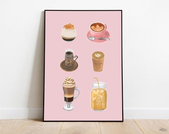 Coffee Art Print: Kitchen Wall Decor (Digital Download)