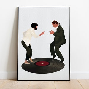 Pulp Fiction Print: Tarantino Movie Poster, Minimalist Wall Art