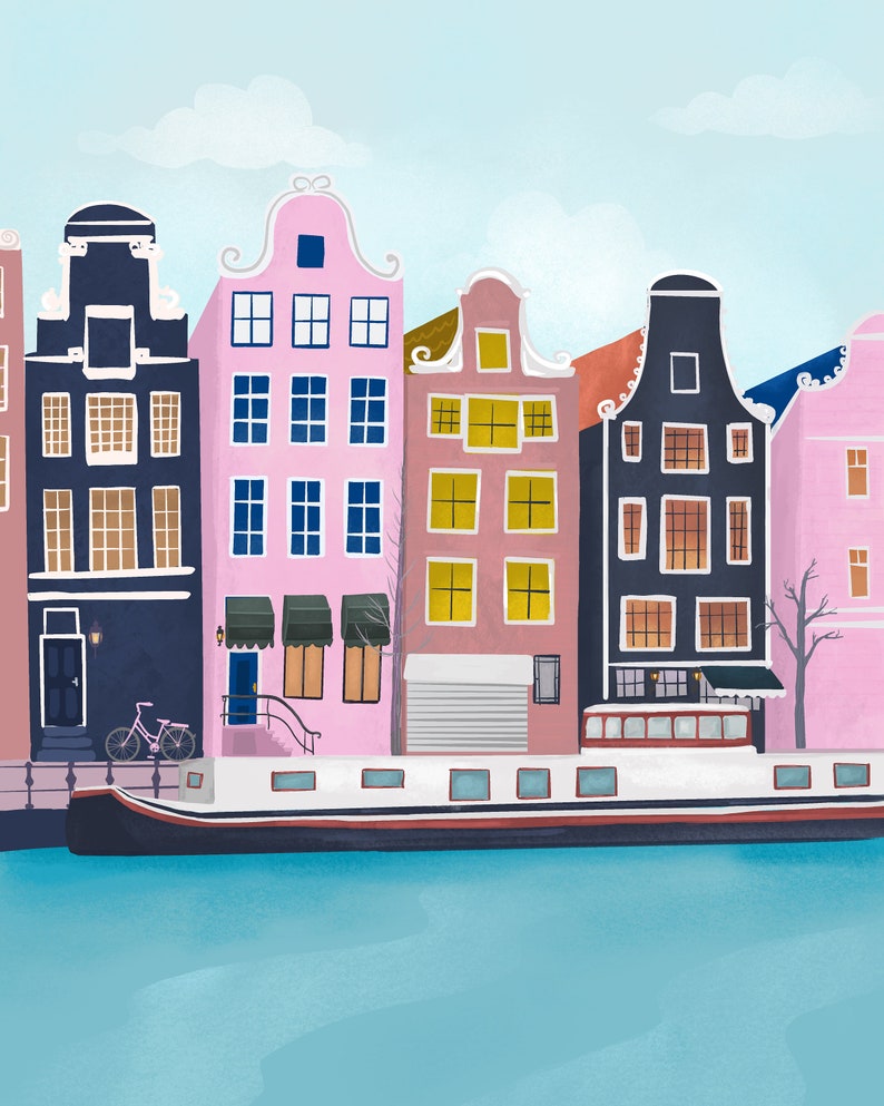 Printable Amsterdam City DIGITAL DOWNLOAD Wall Art Travel image 4