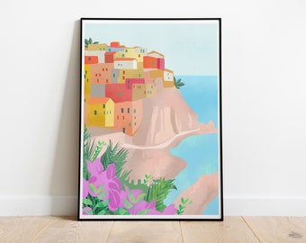 PRINTABLE Italy, Wall art, Cinque Terre, Travel Poster, DIGITAL DOWNLOAD, Tavel Italy, destination art, Instant art