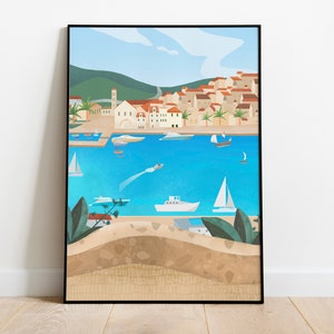 PRINTABLE Hvar island 2, Croatia, Wall art, DIGITAL DOWNLOAD, Travel Art, Hvar Art, Travel art, Hvar city, Ocean home decor