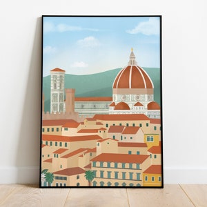 Kunstdruk Florence, Italië: Firenze-reisposter