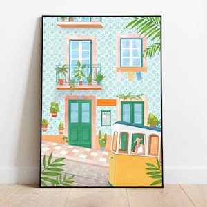 PRINTABLE Lisbon City Art Print- Portugal Wall Art Print, Portugal Poster, Architecture Travel Print, Gift Idea, Digital Download