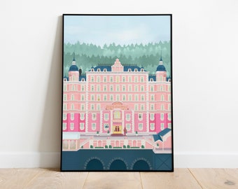 The Grand Budapest Hotel PRINTABLE Wall Art Print, Movie poster, Digital Download Art, Home decor, Illustration