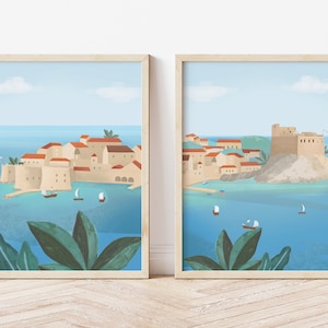 Dubrovnik city Set of 2 Wall Art Print Home decor Travel image 1