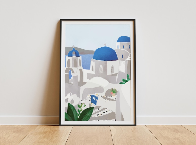 Konsttryck på Santorini: Grekisk ö-reseposter bild 1