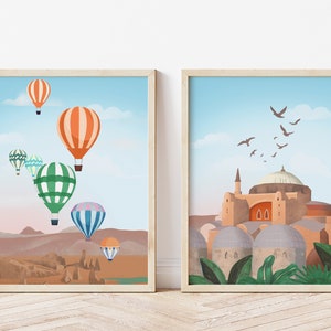 Arte de pared imprimible de Estambul, cartel de TURQUÍA, arte de viajes, Capadocia, arte de DESCARGA Digital