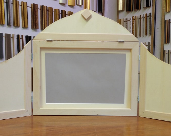 Kamishibai mini theater. Butai with frame for shadow puppets