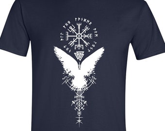 Koszulka Vegvísir Nordic Compass, prezent dla mężczyzn, prezent dla przyjaciół, prezenty dla współpracowników, wiking, nordycki, spersonalizowane koszulki, vegvisir