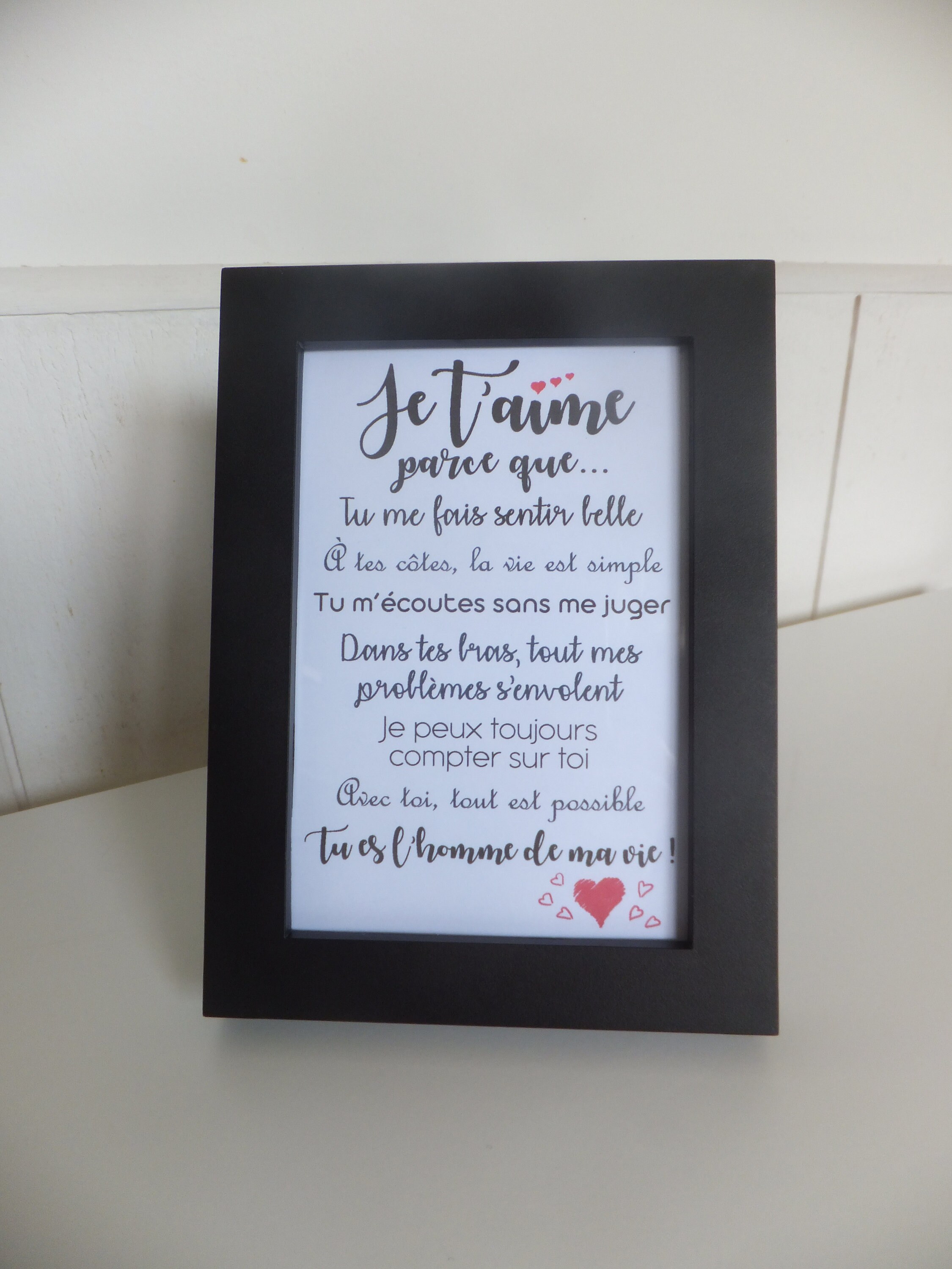 Cadre Citation Amoureuse Cadre Cadeau Pour Ta Cherie Cadre Etsy Australia