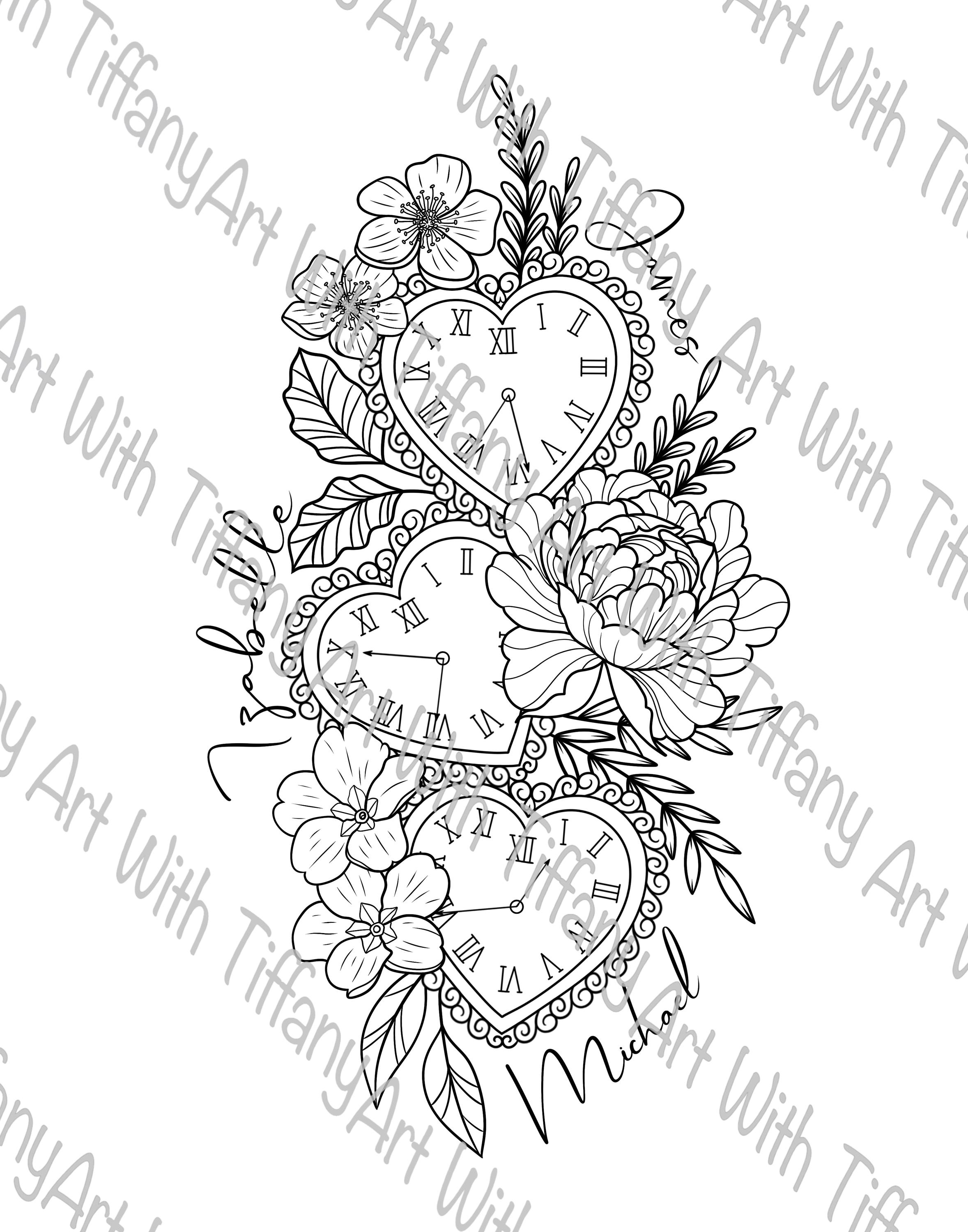 Time Clock Tattoos - Etsy Singapore