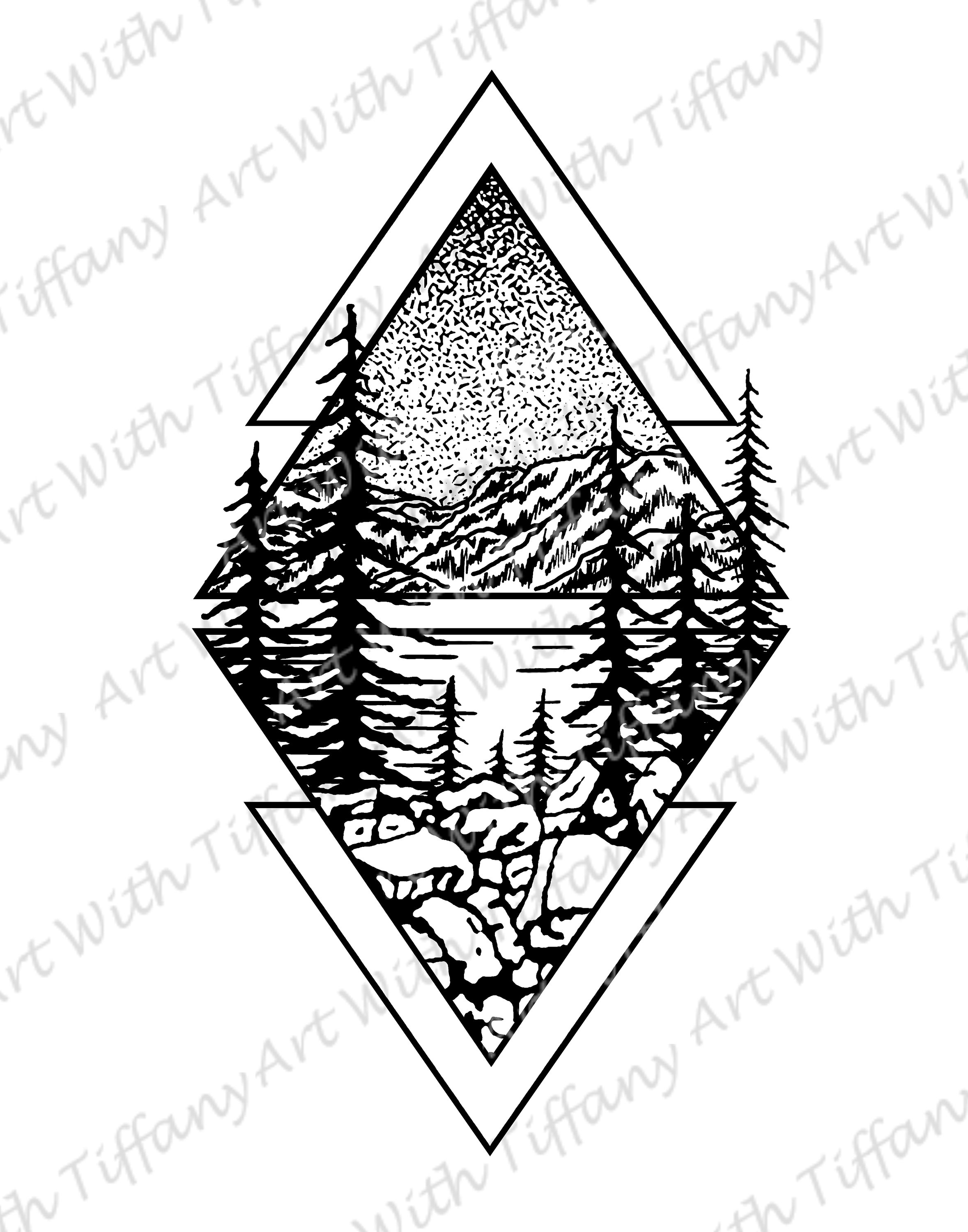 Mountain Tattoo - Etsy Mountain Tattoo - Etsy