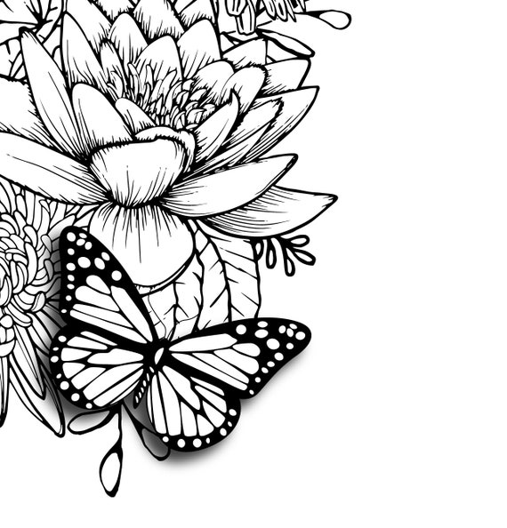 Butterfly Flower Tattoo Design