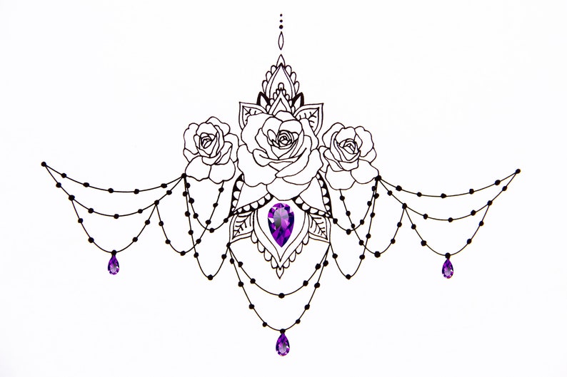 Digital File: Rose Flower Underboob Tattoo Design Roses | Etsy