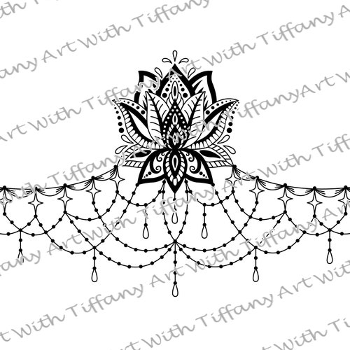 Lotus Underboob/sternum Tattoo Design and Stencil Instant - Etsy