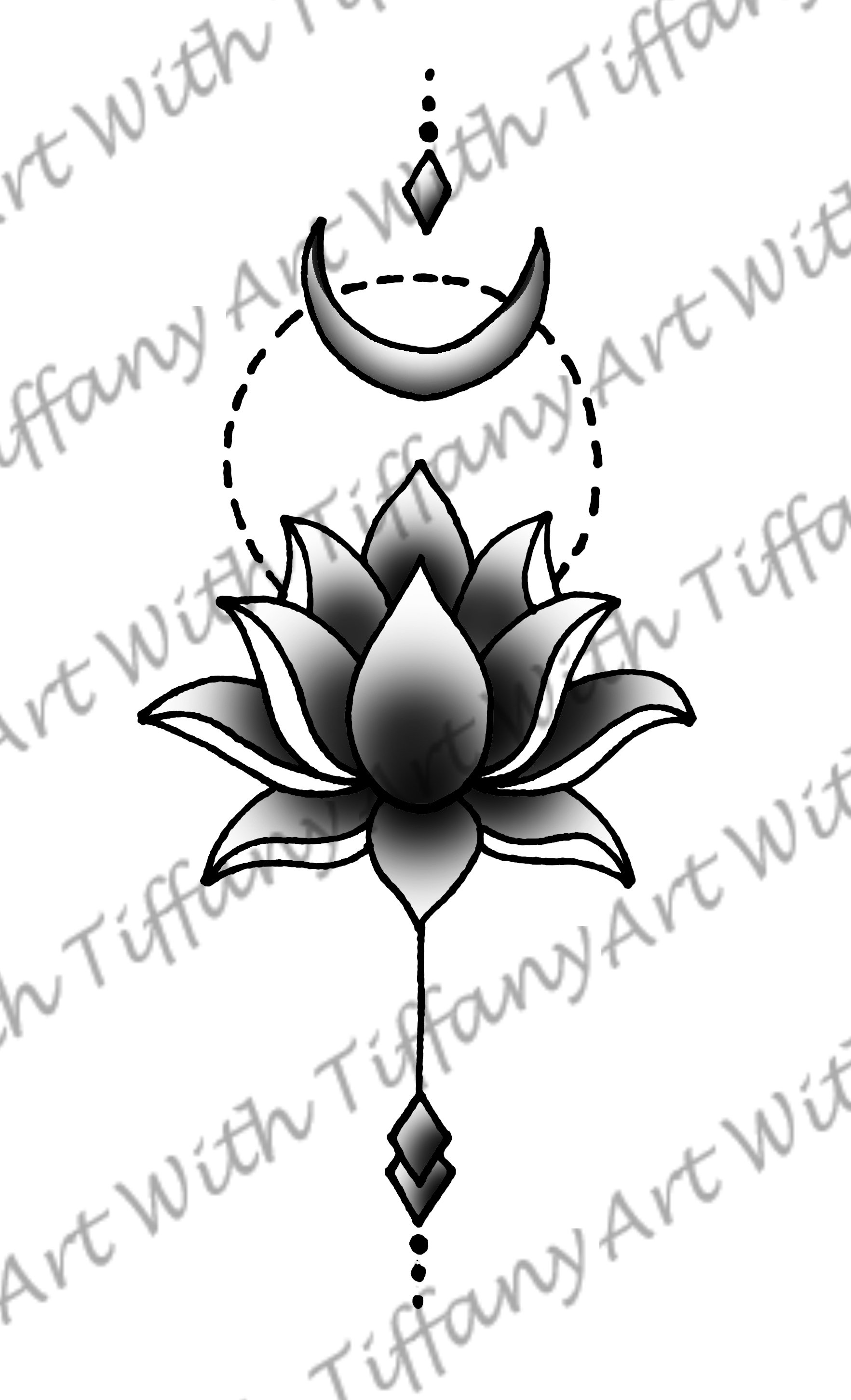 Lotus Moon Tattoo - Etsy Lotus Moon Tattoo - Etsy