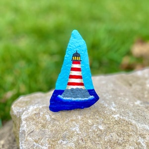 Nautical Lighthouse Painted Rock Decor