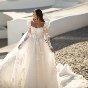 Luxurious Sparkling Long Sleeve Open Back Princess Dress - Etsy