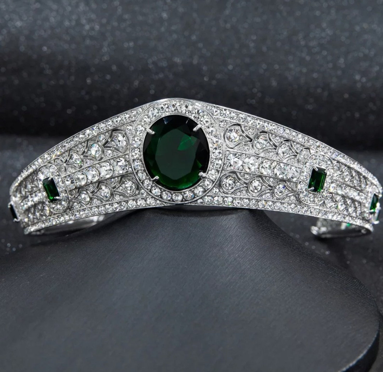 The Greville Emerald Kokoshnik Tiara and Earrings Princess Etsy España