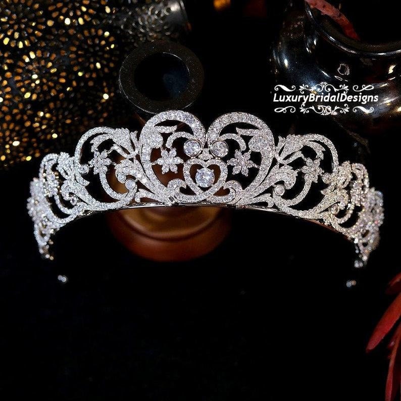 Princess Bridal Tiara Replica Retro Style Wedding Tiara Etsy