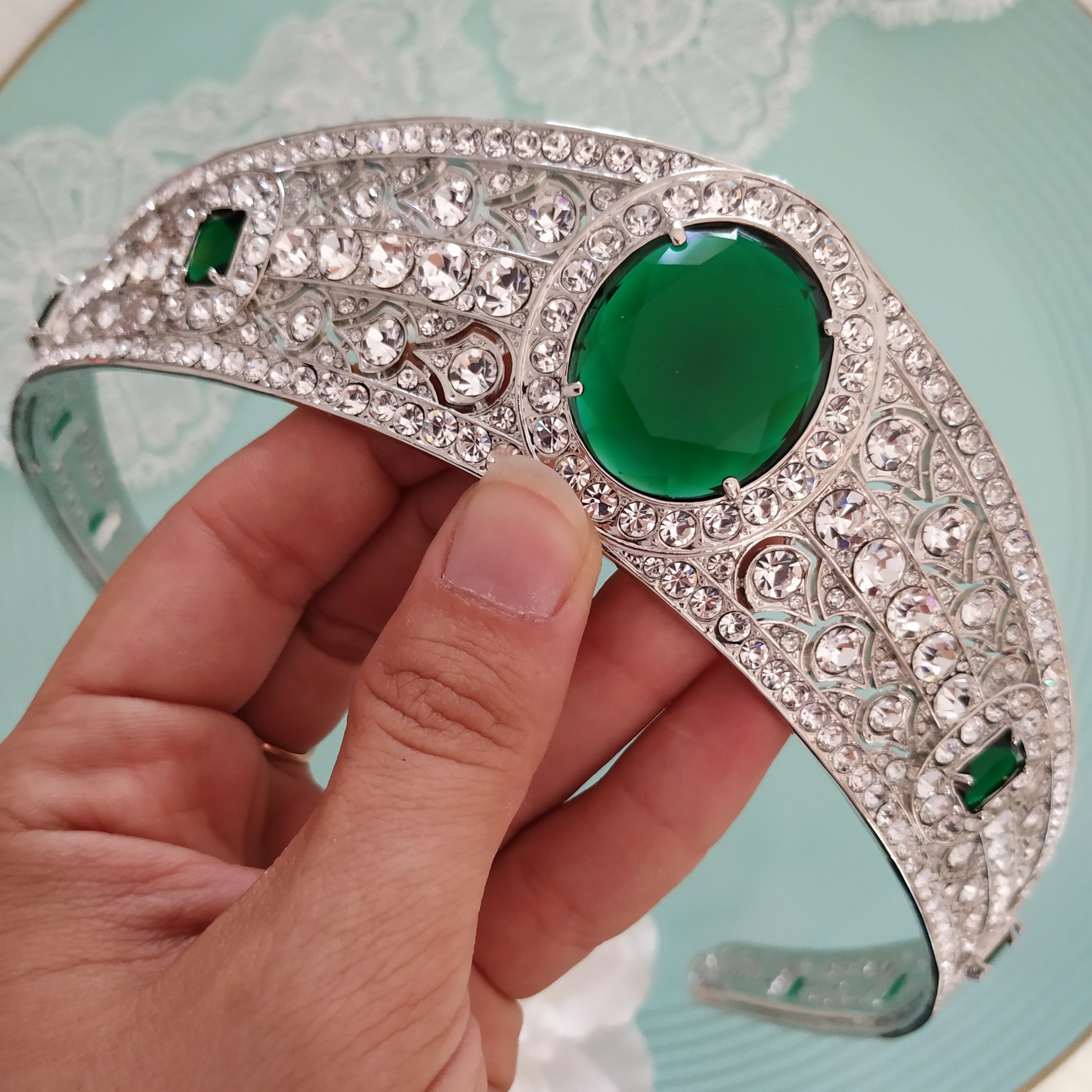 The Greville Emerald Kokoshnik Tiara and Earrings Princess Etsy