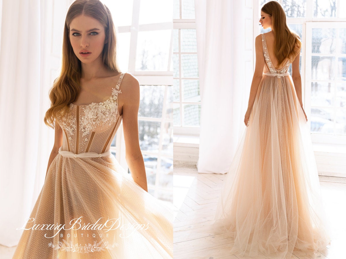 Vestido champagne - Etsy España Vestido champagne - Etsy España