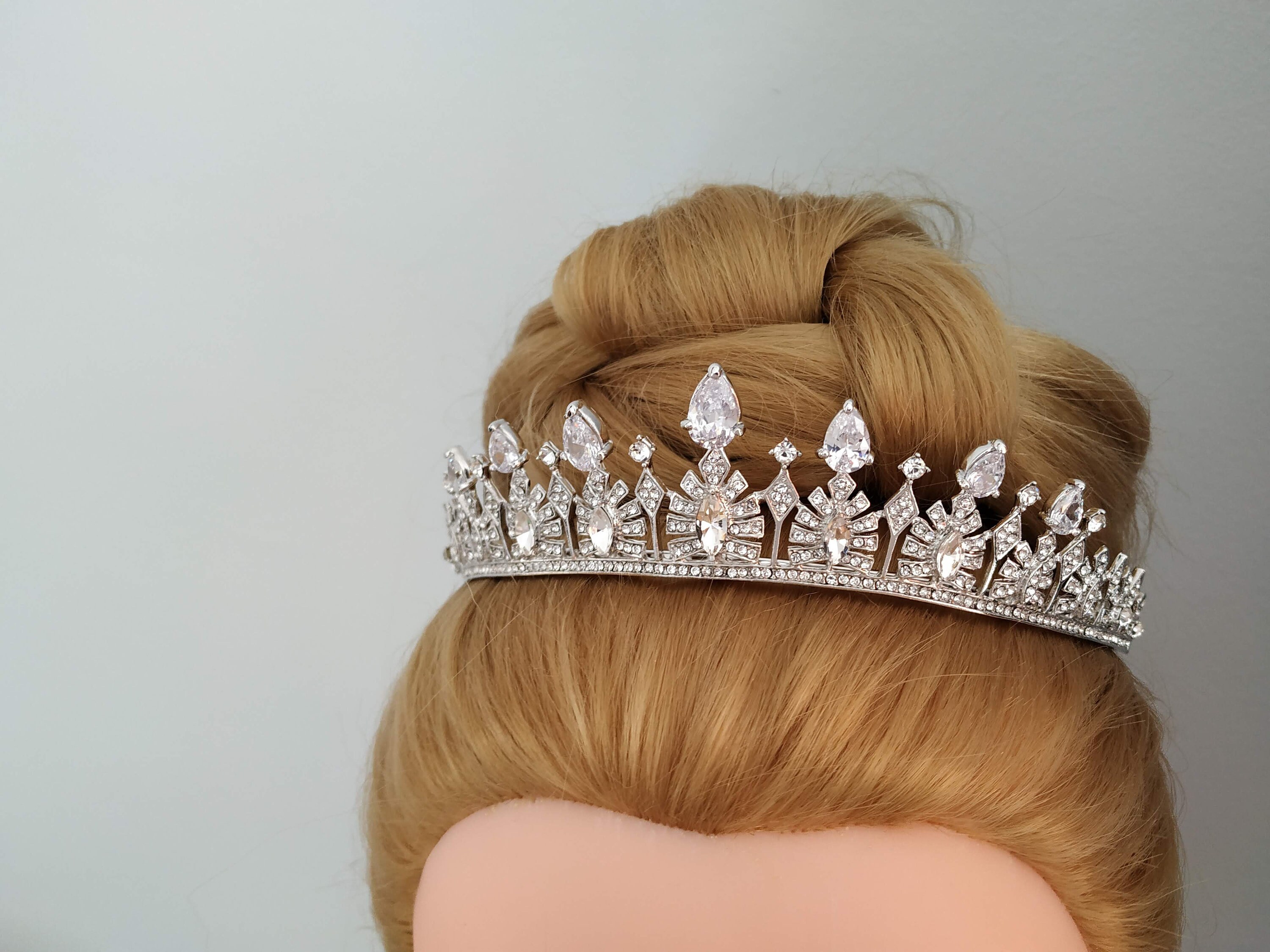 Diamond Royal Wedding Tiara Replica Cubic Zirconia Regal Etsy