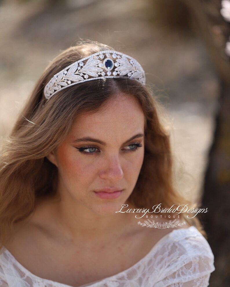 Royal Wedding Tiara Replica Blue Sapphire Kokoshnik Vintage Etsy