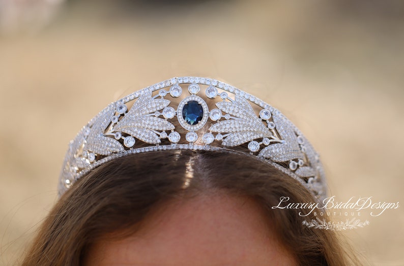 Royal Wedding Tiara Replica Retro Bridal Tiara Real Blue Etsy