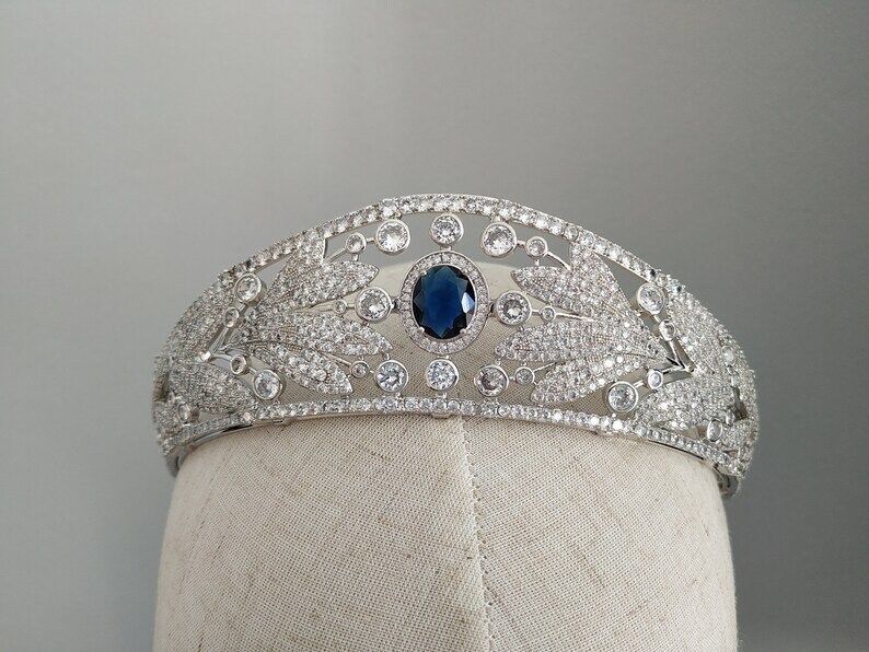 Royal Wedding Tiara Replica Blue Sapphire Kokoshnik Vintage Etsy