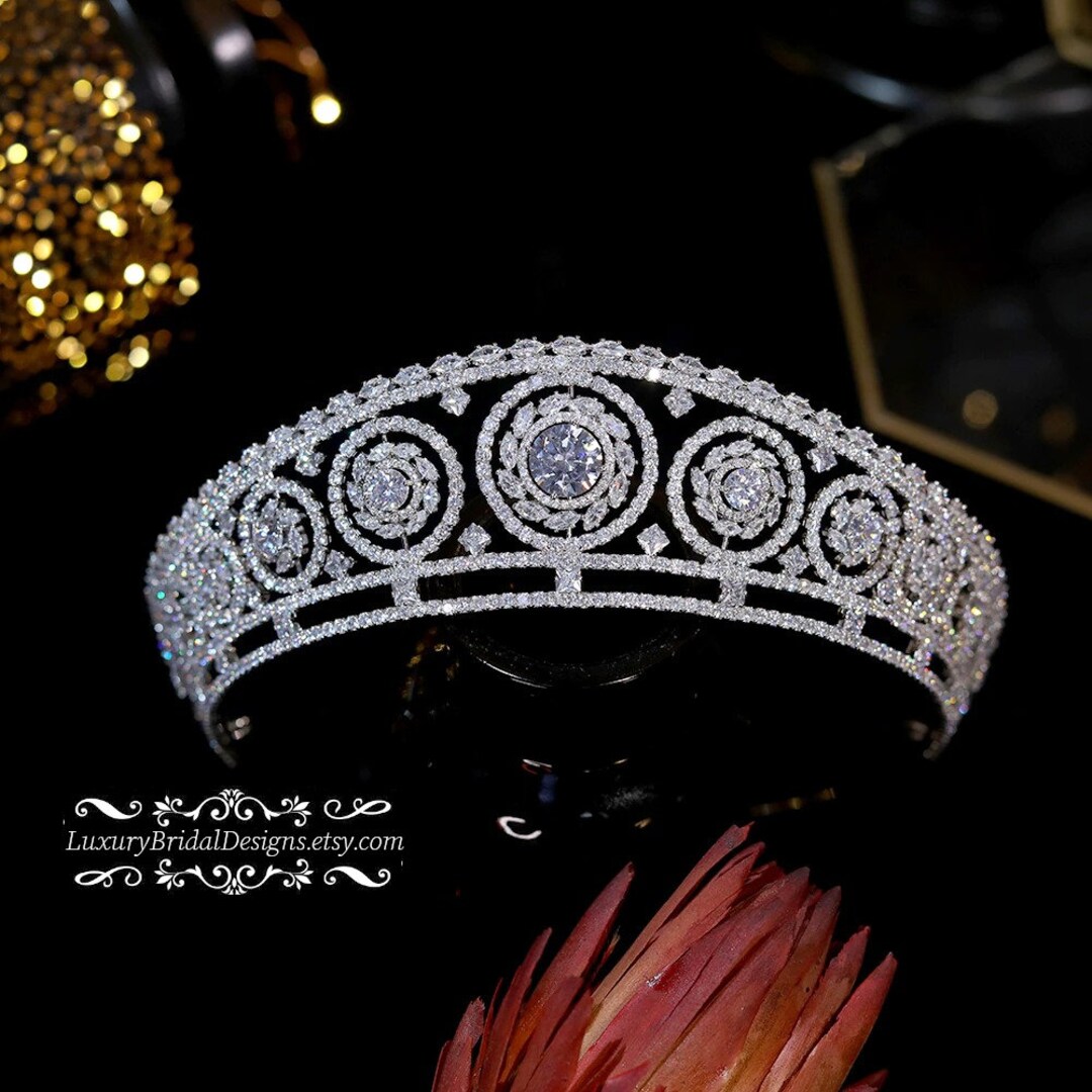 European Royal Diamond Kokoshnik Bridal Tiara Replica Retro Style