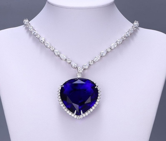 Binpure Titanic Heart of the Ocean Sapphire Crystal Chain Necklace Pendant  Plate Jewelry - Walmart.com