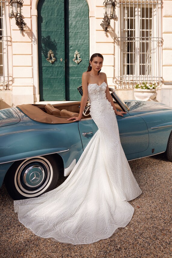Two piece deals mermaid wedding dress