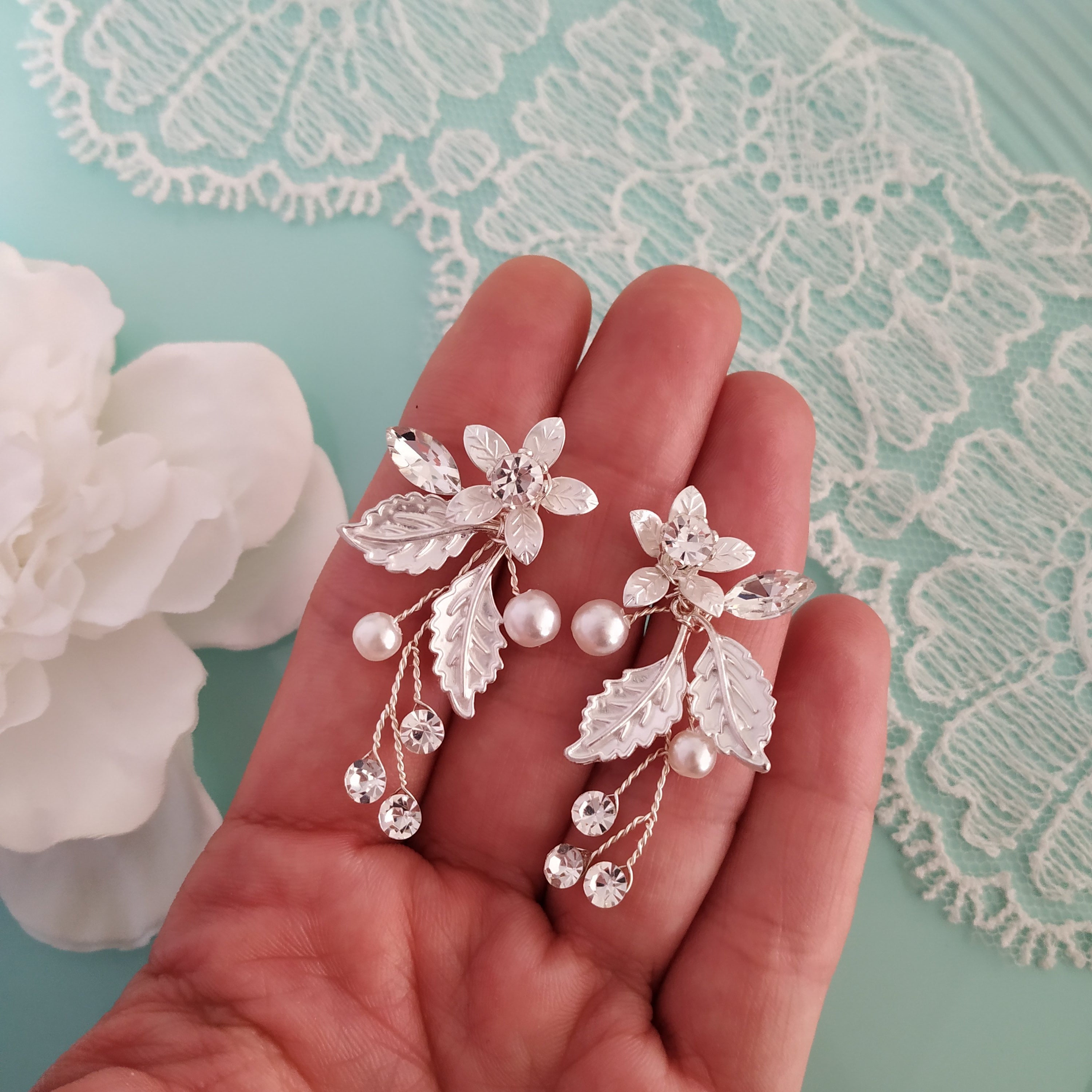 Boho Wedding Earrings Boho Bridal Jewelry Swarovski Chandelier Etsy